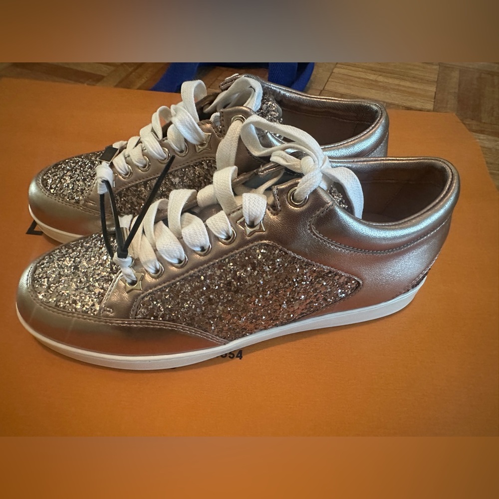 jimmy choo glitter sneakers